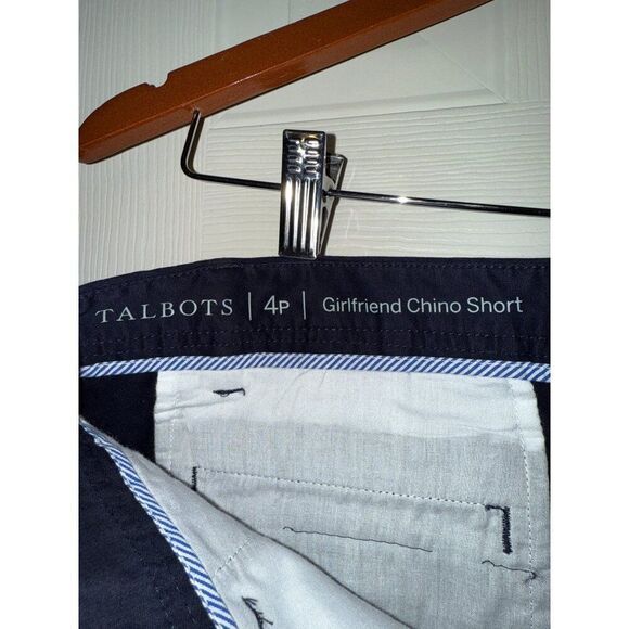 NWT Talbots Navy Girlfriend Chino Short 6” Inseam Size 4 - Picture 8 of 13